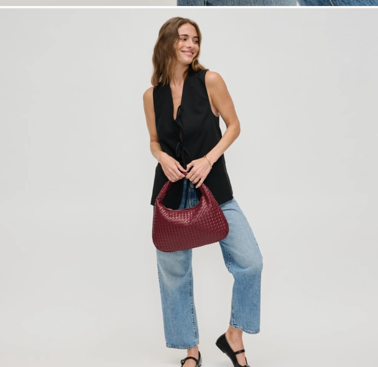 Adela Woven Bag - Wine
