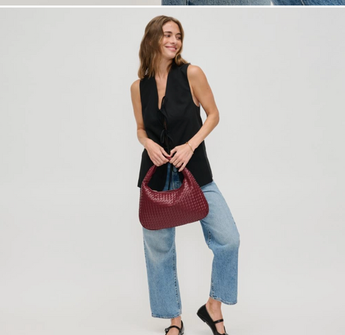 Adela Woven Bag - Wine