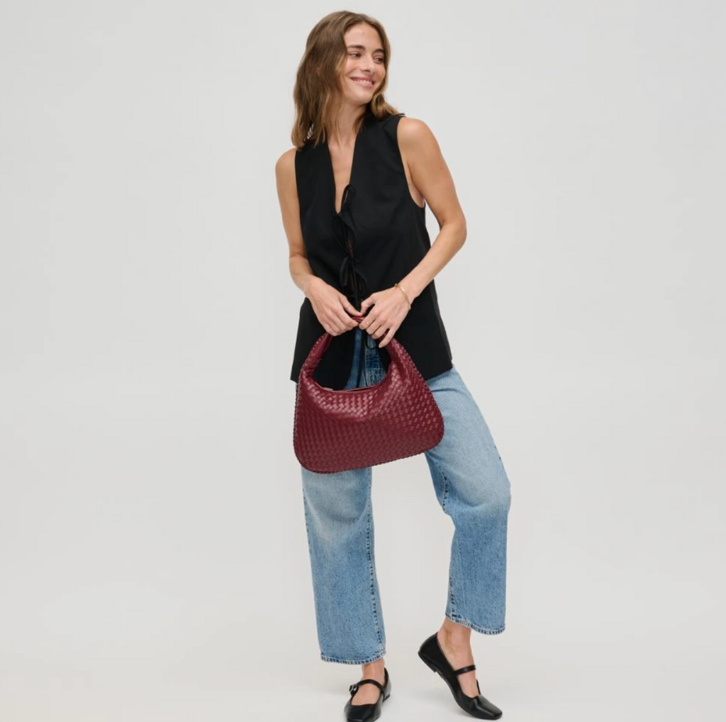 Adela Woven Bag - Wine